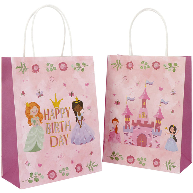 Sacs cadeaux - Pretty Princess - 20 x 27 cm - 6 pièces