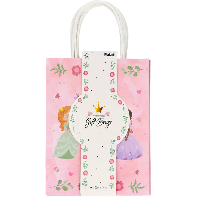 Sacs cadeaux - Pretty Princess - 20 x 27 cm - 6 pièces