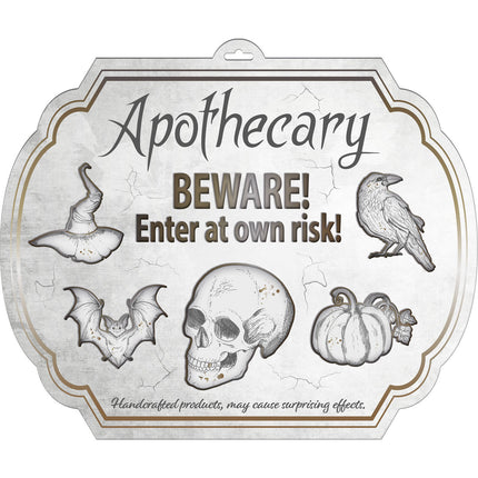 Plaque de porte Halloween Apothicaire 50cm