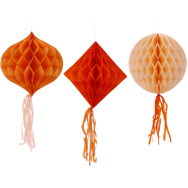 Nid d'abeilles Orange Mix 30cm 3pcs