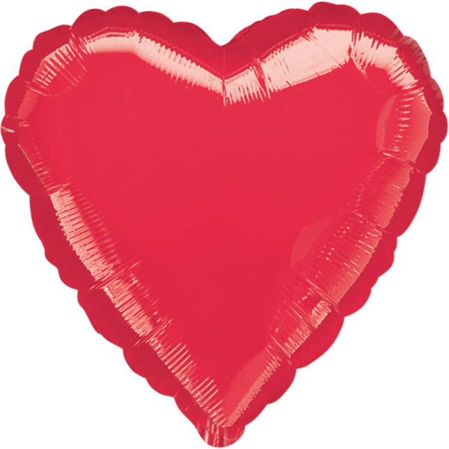 Ballon de baudruche en forme de coeur rouge - 45 cm