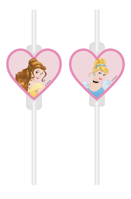 Paille Disney Princesse Coeur 4pcs