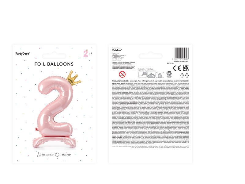 Ballon de baudruche Figure 2 Rose Clair Standard Vide 84cm