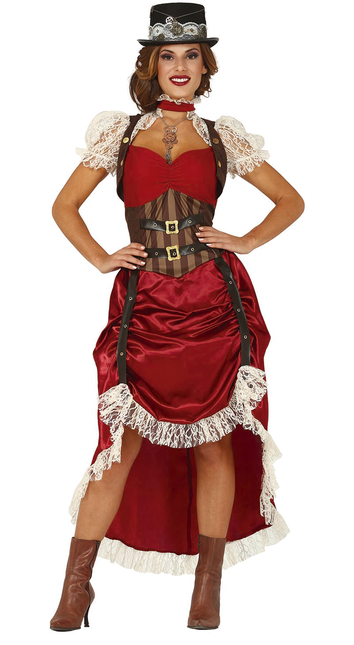 Costume Steampunk Dames Rouge