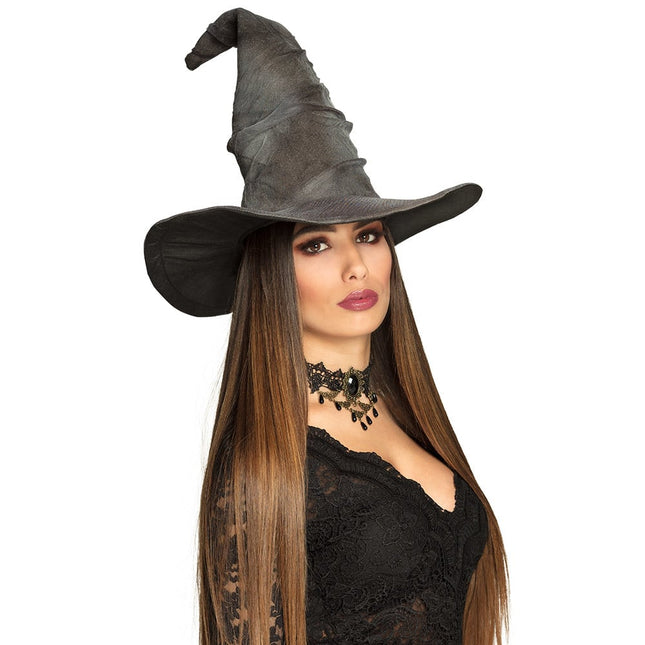 Chapeau de sorcière d'Halloween Gris