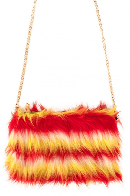 Sac Rouge Blanc Jaune Long Peluche