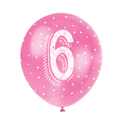 Ballons 6 ans Confetti 30cm 5pcs