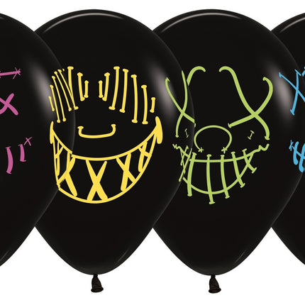 Ballons Masques Encre Néon Noir 30cm 25pcs