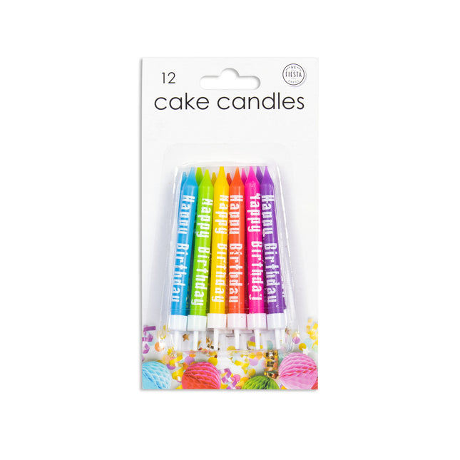 Bougies d'anniversaire Happy Birthday 7.8cm 12pcs