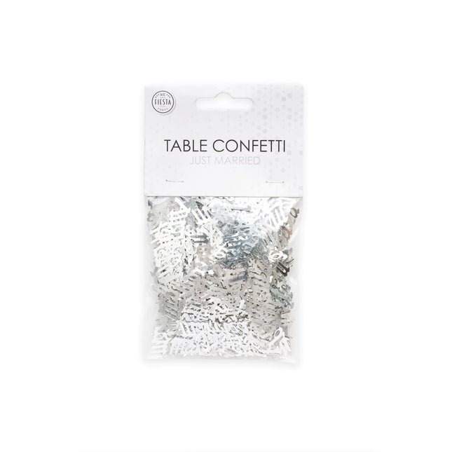 Confetti de table Just Married Silver