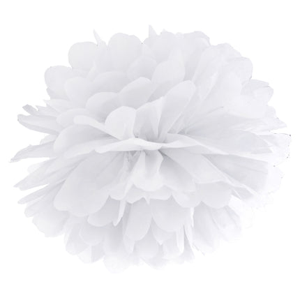 Pompon blanc 25cm