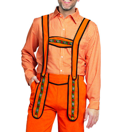 Lederhosen orange Hommes Johann Lang