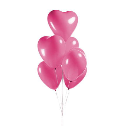 Ballons en forme de coeur rose 30cm 6pcs