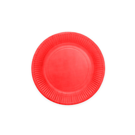 Assiettes rouges en papier 18cm 20pcs