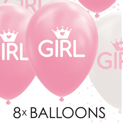 Ballons de naissance fille 30.5cm 8pcs