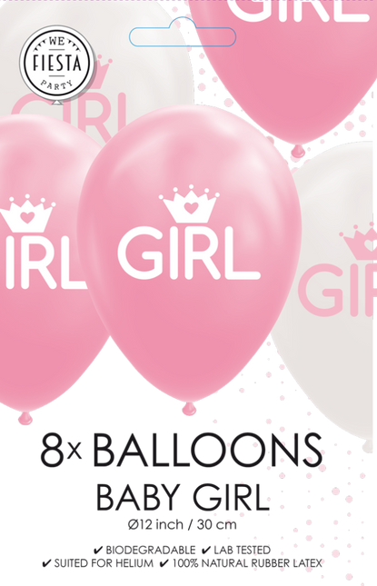 Ballons de naissance fille 30.5cm 8pcs