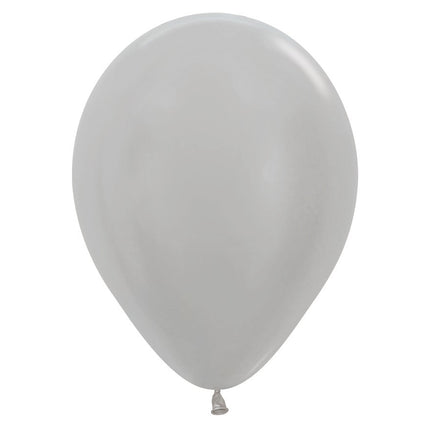 Ballons de baudruche Pearl Silver 23cm 50pcs