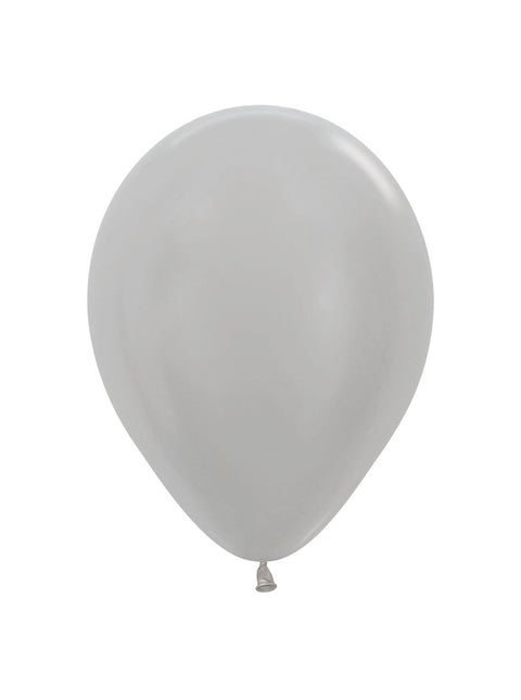 Ballons de baudruche Pearl Silver 23cm 50pcs