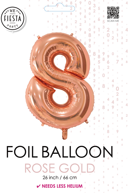 Ballon de baudruche Figure 8 Rose Gold 66cm