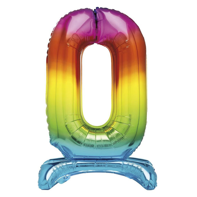 Rainbow Figure Balloon 0 Year With Standard 76cm