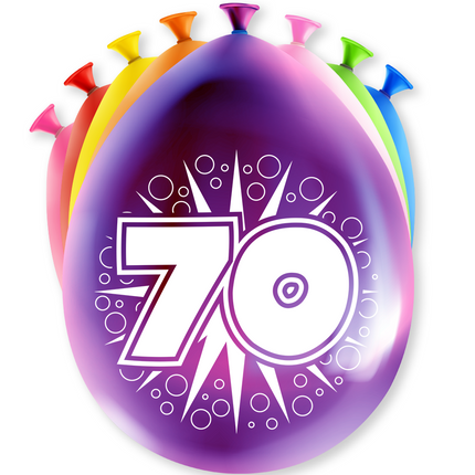 Ballons 70 ans Hurrah 30cm 8pcs