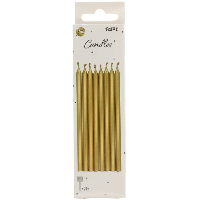 Bougies dorées 10cm 12pcs