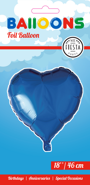 Ballon à l'hélium Coeur Bleu 46cm vide