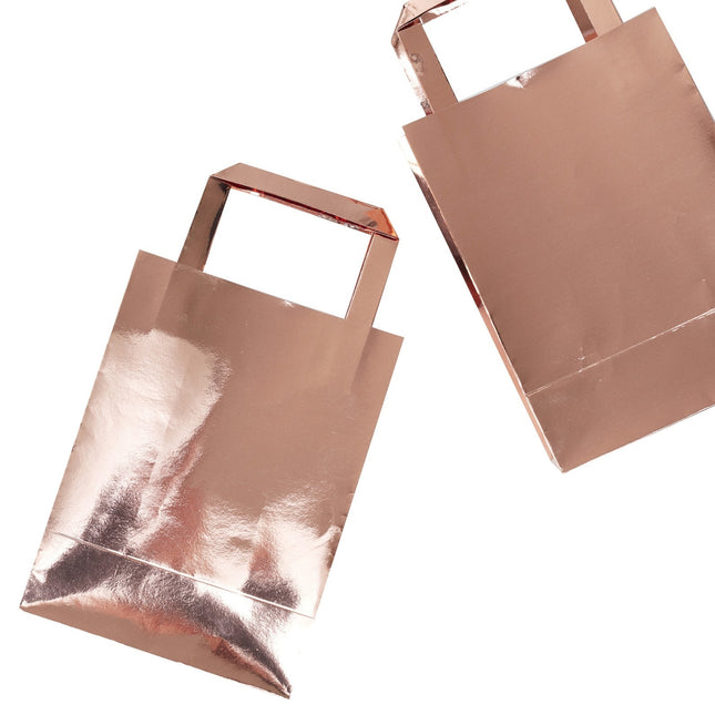 Rose Gold Party Bags Paper 26cm 3pcs