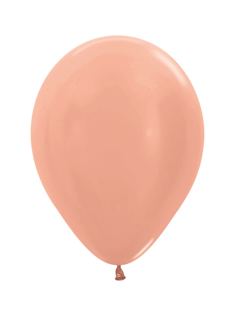 Ballons de baudruche Metallic Rose Gold 25cm 100pcs