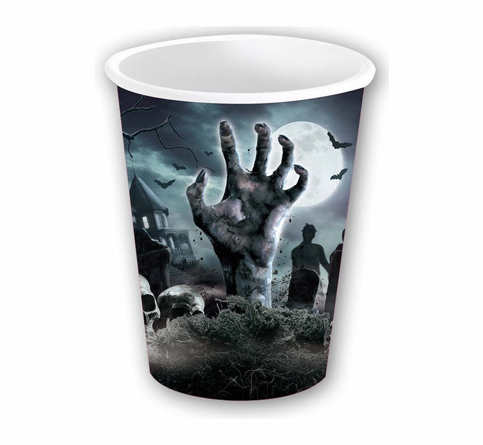 Tasses d'Halloween Cimetière 240ml 6pcs