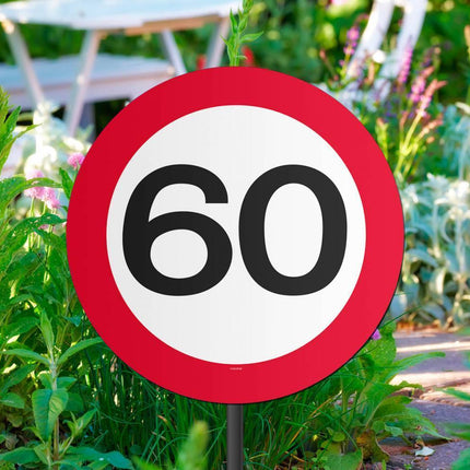 Panneau de jardin 60 ans Panneau de signalisation 52cm