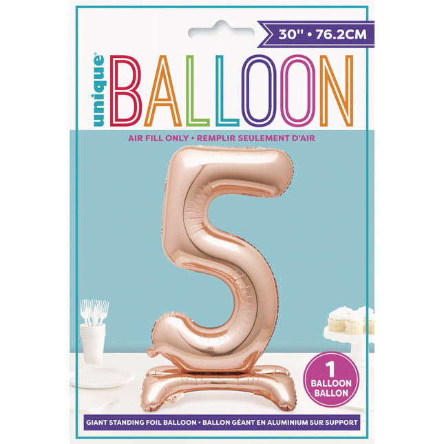 Ballon de baudruche Figure 5 Rose Gold Standard 76cm