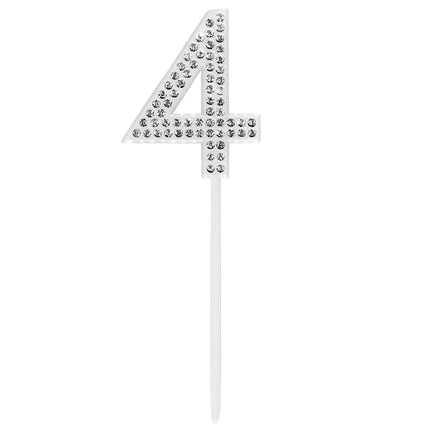 4 Year Cake topper Diamond 10.5cm