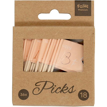 Prickers 18 Years Rose Gold 6.5cm 36pcs