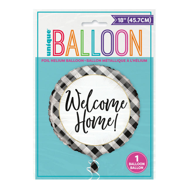 Ballon à l'hélium Welcome Home Noir 45cm vide