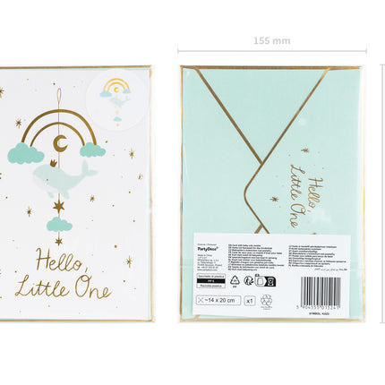 Invitations bleues Hello Little One 14x20cm 11pcs