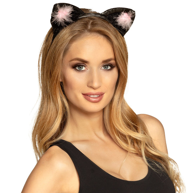 Bandeau de cheveux oreilles de chat en cuir