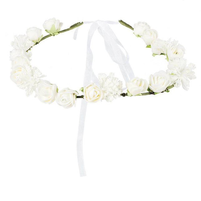 Bandeau de fleurs blanc Deluxe