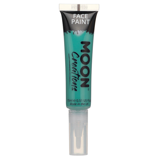 Moon Creations Peinture pour le visage avec pinceau applicateur Turquoise 15ml