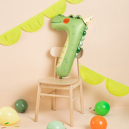 Ballon à l'hélium 7 ans Crocodile vide 73cm