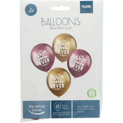 Ballons Best Mom Ever 33cm 4pcs