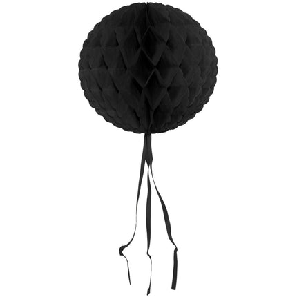 Boule en nid d'abeille Frange noire 30cm