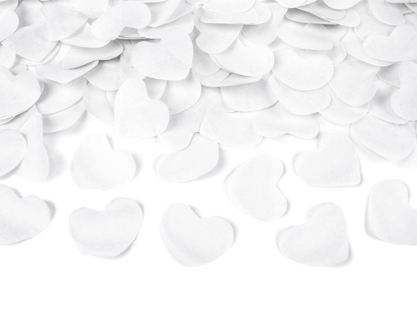 Confetti Cannon Hearts Blanc 80cm