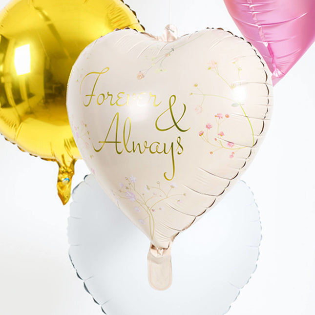 Ballon à l'hélium coeur pour toujours et à jamais vide 45cm