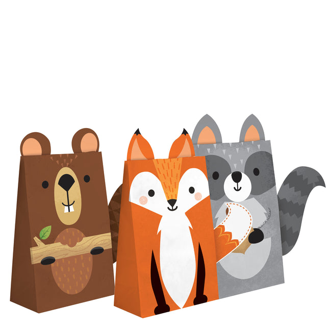 Sacs de partage des animaux de la forêt 20cm 8pcs