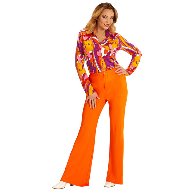 Pantalon Disco 70S Orange Dames