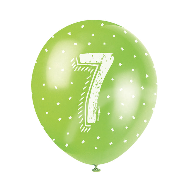 Ballons 7 ans Confetti 30cm 5pcs