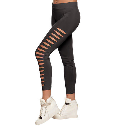 Legging noir trous