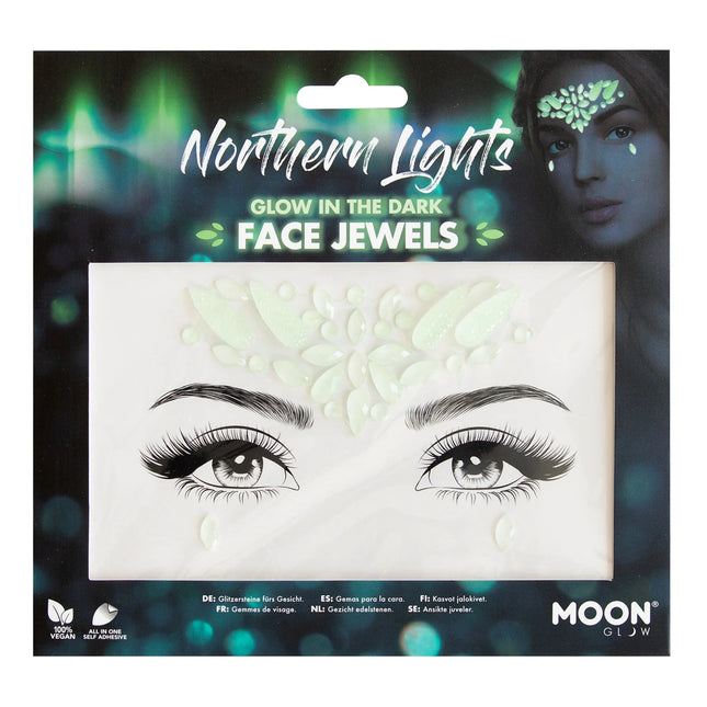 Moon Glow Bijoux de visage qui brillent dans l'obscurité Aurores boréales