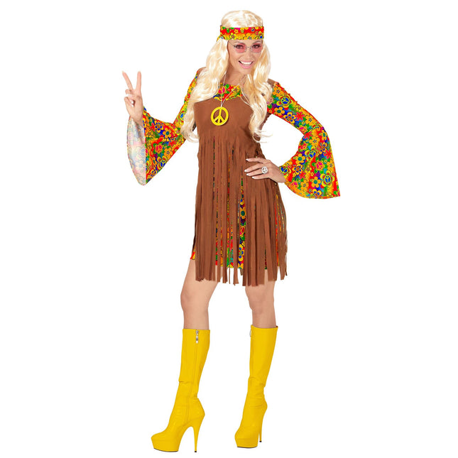 Costume Hippie 60S Dames marron 3 pièces